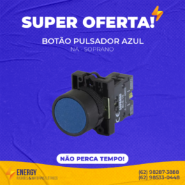 Botão Pulsador Azul NA Soprano