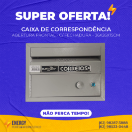 Caixa de Correspondência Abertura Frontal C/ Fechadura 36x26x15cm