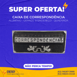 Caixa de Correspondência Alumínio Grande S/ Endereço Quadrada