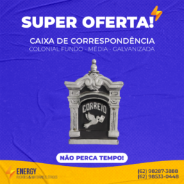 Caixa de Correspondência Colonial Fundo Média Galvanizada