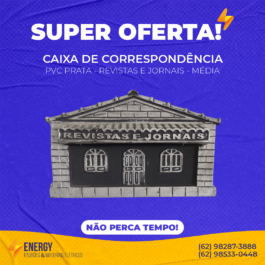 Caixa de Correspondência PVC Média Revistas e Jornais Prata