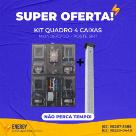Kit 4 Caixas Monofásico + Poste 5MT