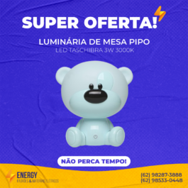 Luminária de Mesa Pipo LED Taschibra 3W 3000K