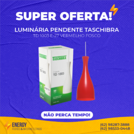 Luminária pendente Taschibra vermelho fosco