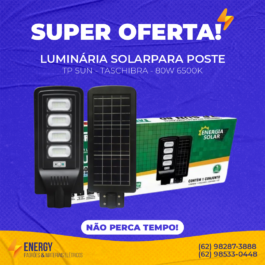 Luminária Solar para Poste TP Sun Taschibra 80W 6500K