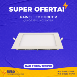 Painel Led Embutir 40×40 Quadrado 32W