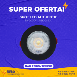 Spot Authentic Redondo Preto 3000K