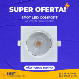 Spot Comfort Quadrado Branco 2700K
