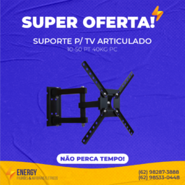 Suporte p/ TV articulado 10-50 PT 40KG PC